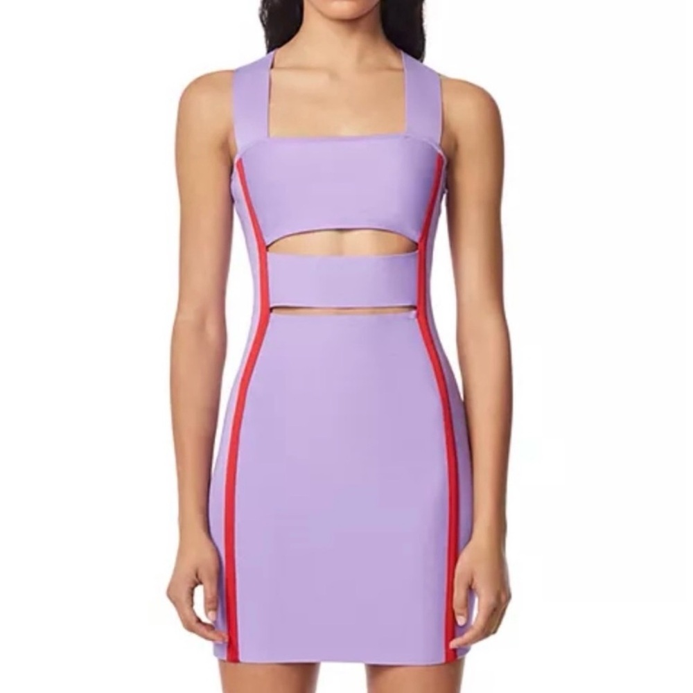 Purple and Red Cutout Dress